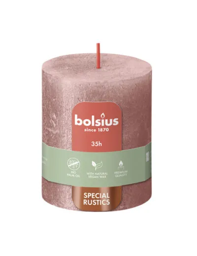 Bolsius stompkaars shimmer 80/68 pink a4