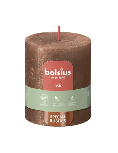 Bolsius stompkaars shimmer 80/68 copper a4
