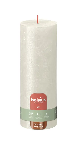 Bolsius stompkaars shimmer 190/68 ivory a4