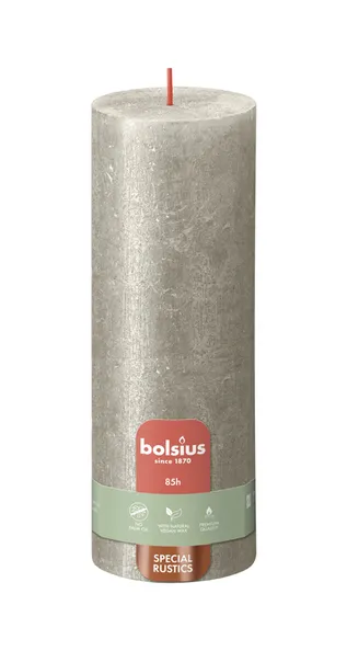Bolsius stompkaars shimmer 190/68 champagne a4