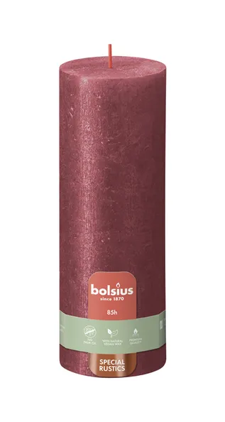Bolsius stompkaars shimmer 190/68 red a4