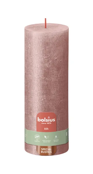 Bolsius stompkaars shimmer 190/68 pink a4