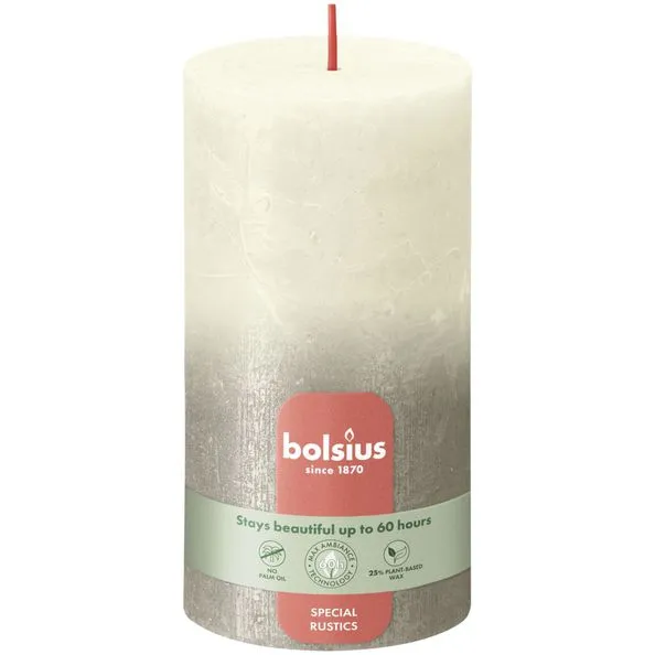 Bolsius stompkaars 130/68 soft pearl + champ. a4