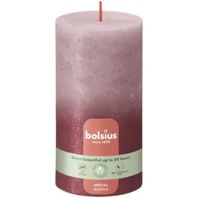 Bolsius stompkaars 130/68 ash rose + red a4