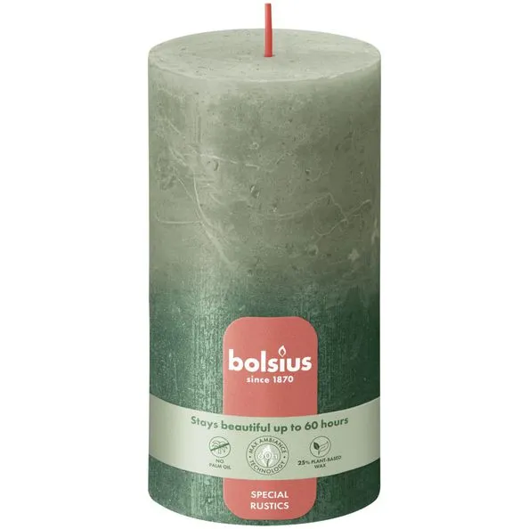 Bolsius stompkaars 130/68 f olive + m green a4