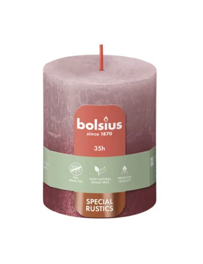 Bolsius stompkaars 80/68 ash rose + red a4