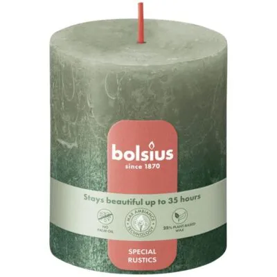 Bolsius stompkaars 80/68 f olive + m green a4