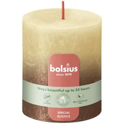 Bolsius stompkaars 80/68 oat beige + copper a4