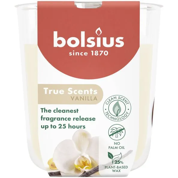Bolsius geurglas 80/73 true scents vanilla a6
