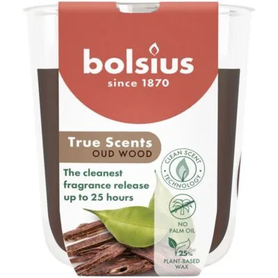 Bolsius geurglas 80/73 true scents oud wood a6