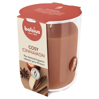 Bolsius Geurglas True Scents Apple Cinnamon Ø85×97 mm 45 uur (4 stuks)