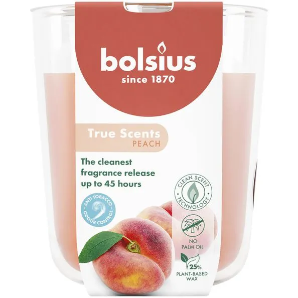 Bolsius geurglas 97/85 true scents peach a4
