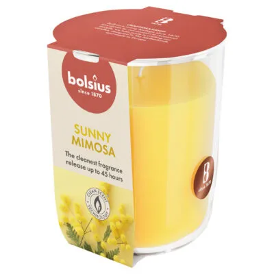 Bolsius Geurglas True Scents Mimosa Ø85×97 mm 45 uur (4 stuks)