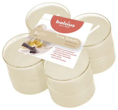 Bolsius Maxilichten True Scents Vanilla Ø58/24 mm 8 uur (6x 8 stuks)