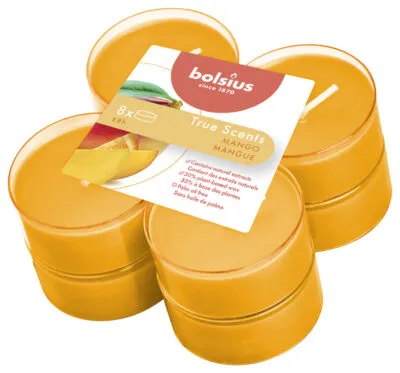 Bolsius Maxilichten True Scents Mango Ø58/24 mm 8 uur (6x 8 stuks)