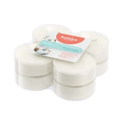 Bolsius Maxilichten True Scents Fresh Cotton Ø58/24 mm 8 uur (6x 8 stuks)