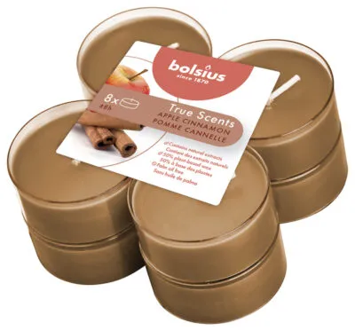 Bolsius Maxilichten True Scents Apple Cinn Ø58/24 mm 8 uur (6x 8 stuks)