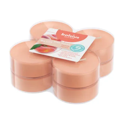 Bolsius Maxilichten True Scents Peach Ø58/24 mm 8 uur (6x 8 stuks)