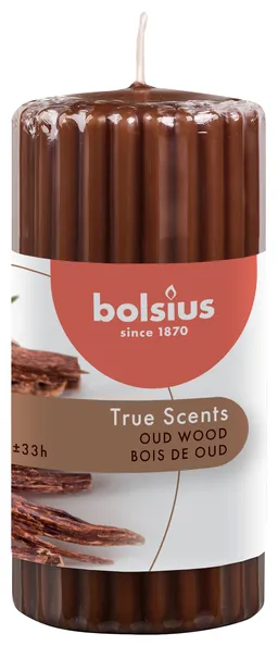 Bolsius Pillar True Scents Oud Wood Ø58×120 mm 33uur (6 stuks)