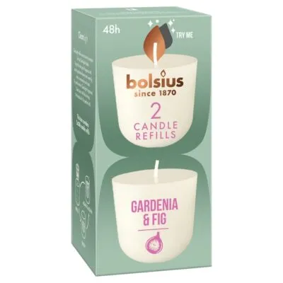 Bolsius Clean Light Pack 2 Gardenia &Amp; Fig Ø57×116 mm (6x 2stuks)