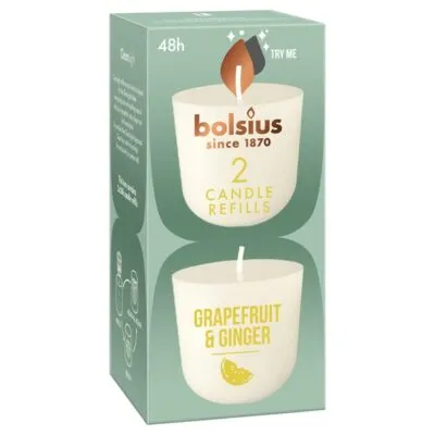 Bolsius Clean Light Pack 2 Grapefruit &Amp; Ginger Ø57×116 mm (6x 2stuks)