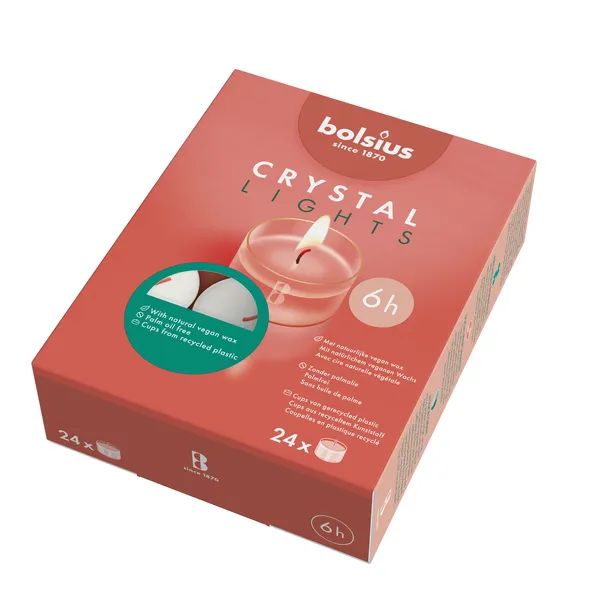 Bolsius Clear Cup Theelicht Ø39×19 mm 6 uur (6x 24 stuks)