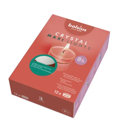 Bolsius Clear Cup Maxi Licht Ø59×25 mm 8 uur (6x 12 stuks)