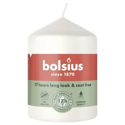 Bolsius Stompkaars Cloudy White Ø58/80 mm 17 uur (6 stuks)