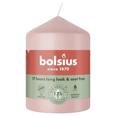 Bolsius Stompkaars Misty Pink Ø58/80 mm 17 uur (6 stuks)