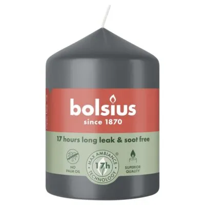 Bolsius Stompkaars Stormy Grey Ø58/80 mm 17 uur (6 stuks)