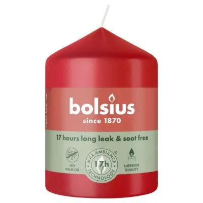 Bolsius Stompkaars Delicate Red Ø58/80 mm 17 uur (6 stuks)
