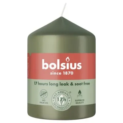Bolsius Stompkaars Fresh Olive Ø58/80 mm 17 uur (6 stuks)