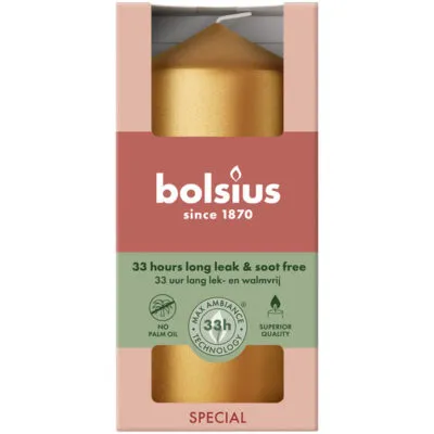 Bolsius Stompkaars Metallic G Orange Ø58×120 mm 33 uur (6 stuks)