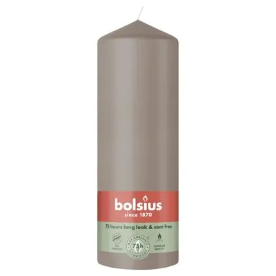 Bolsius Stompkaars Light Taupe Ø68/200 mm 75 uur (6 stuks)