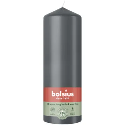 Bolsius Stompkaars Stormy Grey Ø68/200 mm 75 uur (6 stuks)