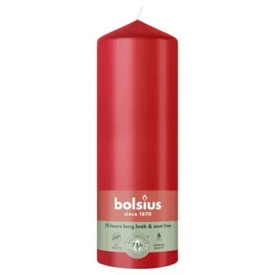 Bolsius Stompkaars Delicate Red Ø68/200 mm 75 uur (6 stuks)