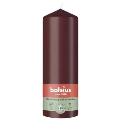 Bolsius Stompkaars Velvet Red Ø68/200 mm 75 uur (6 stuks)