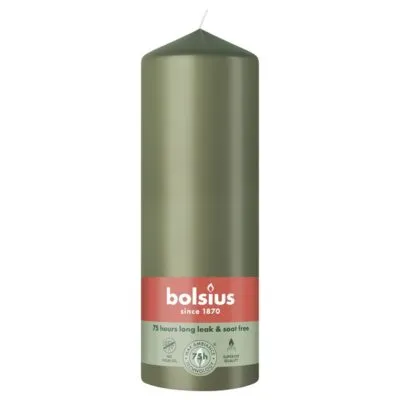 Bolsius Stompkaars Fresh Olive Ø68/200 mm 75 uur (6 stuks)