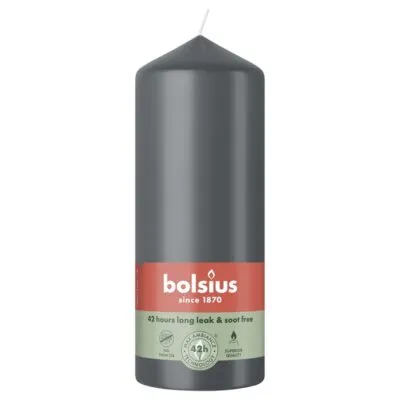 Bolsius Stompkaars Stormy Grey Ø58×150 mm 42 uur (6 stuks)