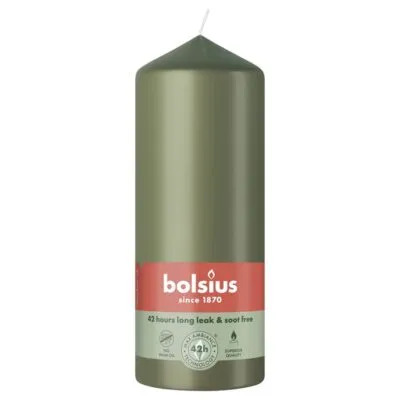 Bolsius Stompkaars Fresh Olive Ø58×150 mm 42 uur (6 stuks)