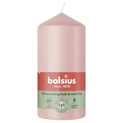 Bolsius Stompkaars Misty Pink Ø58×120 mm 33 uur (6 stuks)