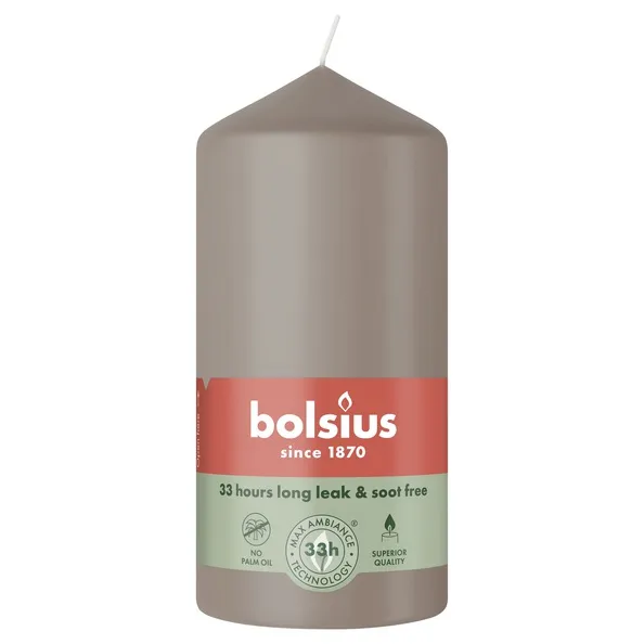 Bolsius Stompkaars Light Taupe Ø58×120 mm 33 uur (6 stuks)