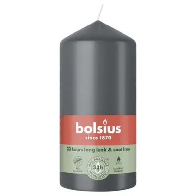 Bolsius Stompkaars Stormy Grey Ø58×120 mm 33 uur (6 stuks)