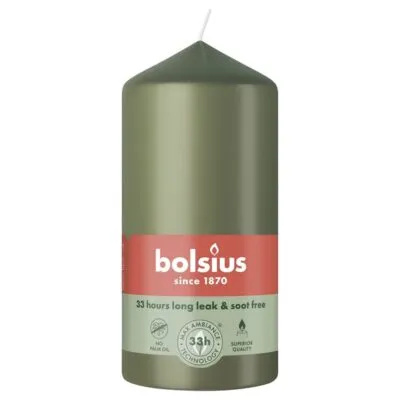 Bolsius Stompkaars Fresh Olive Ø58×120 mm 33 uur (6 stuks)