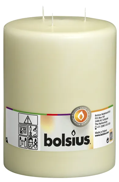 Bolsius Mammoetkaars 3 Lonten Ivoor Ø150×200 mm 100 uur (2 stuks)