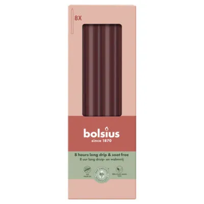 Bolsius Dinerkaarsen Velvet Red Ø20×230 mm 8 uur (4x 8 stuks)