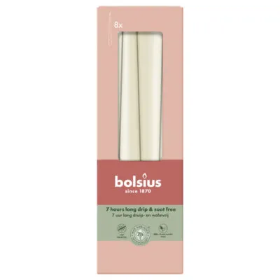 Bolsius Gotische Kaarsen Soft Pearl Ø24/245 mm 7 uur (8x 4 stuks)