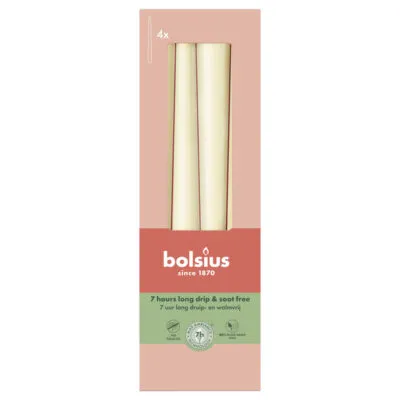Bolsius Gotische Kaarsen Soft Pearl Ø24/245 mm 7 uur (8x 4 stuks)