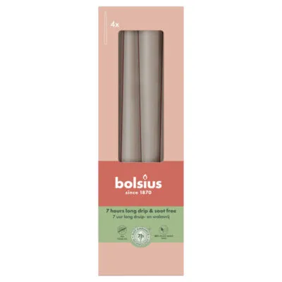Bolsius Gotische Kaarsen Light Taupe Ø24/245 mm 7 uur (8x 4 stuks)