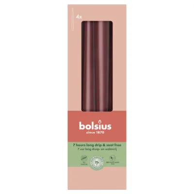 Bolsius Gotische Kaarsen Velvet Red Ø24/245 mm 7 uur (8x 4 stuks)